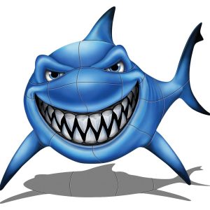 37" X 37" GOTCHA SHARK W/ SHADOW (NPT - PORC-SKF77/SH)