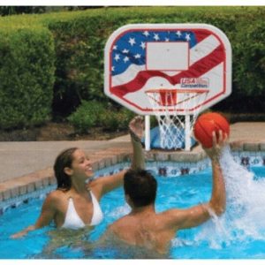 METAL HOOP BASKETBALL RED/WHT/BLUE BACKBOARD (POOLMASTER - 72803)