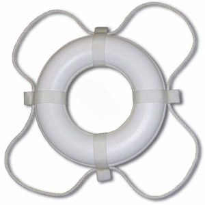 24" WHITE *Coast Guard Approved* FOAM LIFE RING {PS361} (POOLSTYLE - 361)
