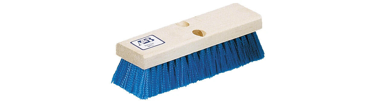10" BLUE/WHITE BRISTLE WOOD BACK DECK BRUSH(A&B BRUSH - 6020)