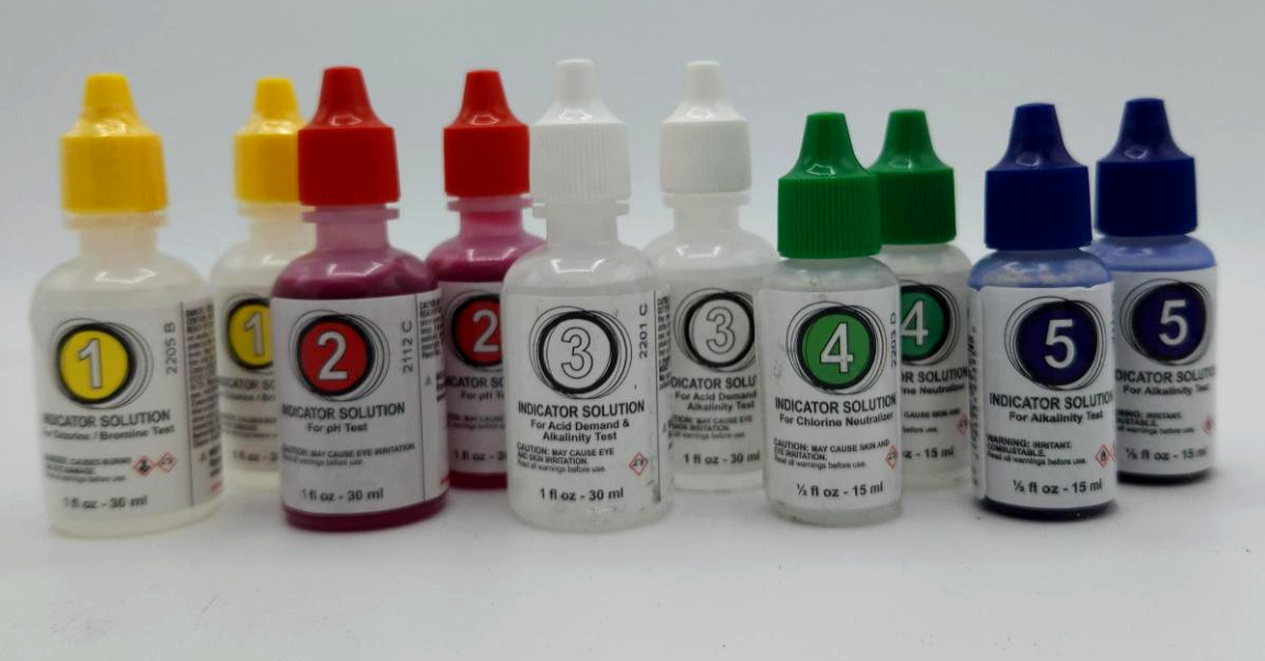 #1 - #5 POOLMASTER / POOLSTYLE TEST KIT REAGENTS **10 PACK! 2 Full sets! - Image 2