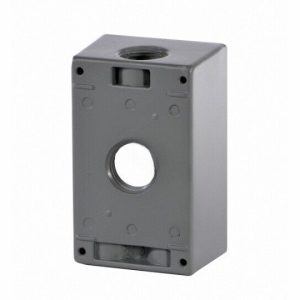 1-GANG BOX W/ 4 .75" HOLES - GRAY (ORBIT INDUSTRIES INC - 1B75-4)