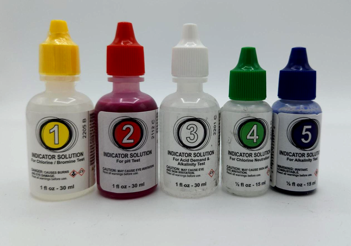 #1 - #5 POOLMASTER / POOLSTYLE TEST KIT REAGENTS **10 PACK! 2 Full sets! - Image 3