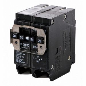 CUTLER HAMMER QUAD DUAL BREAKER 2 POLE 20/50 AMP (EATON CORPORATION - BQ220250)