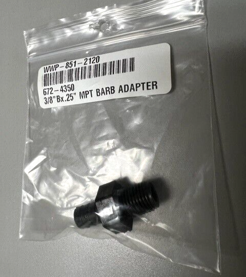 3/8" BARB X 0.25" MPT BARB ADAPTER - BLACK (WATERWAY - 672-4350) - Image 2