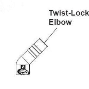MX8/MX6/TR2D 45d EXTENDED TWIST LOCK ELBOW (ZODIAC - R0532400)