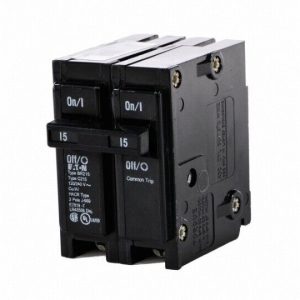 CUTLER HAMMER 2 POLE CIRCUIT BREAKER 15 AMP (EATON CORPORATION - BR215)