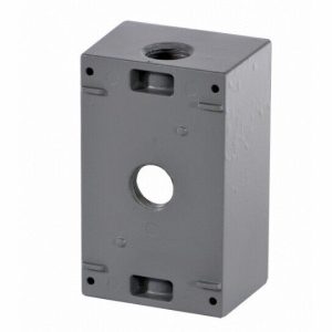 1-GANG BOX W/ 3 .5" HOLES - GRAY (ORBIT INDUSTRIES INC - 1B50-3)