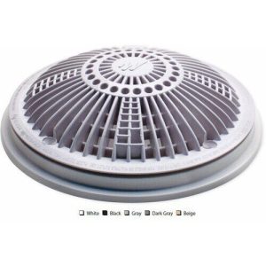 8"  TRU FLO SUCTION COVER & FRAME - GRAY (WATERWAY PLASTICS - 640-1807 V)