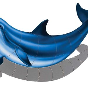 SHADOW BOTTLENOSE DOLPHIN-B 36"x20" (CUSTOM MOSAICS INC - PORC-BD2-36/SH)