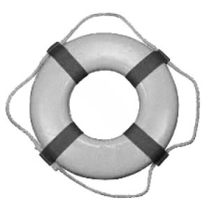 19" WHITE CGA FOAM LIFE RING W/ WEB STRAP (CAL-JUNE INCORPORATED - G-19)
