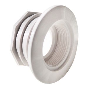 1.5"FPT WHITE LARGE WALL FTG W/ WATER STOP (AQUASTAR - ES1022WB01)