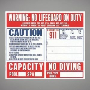 CALIFORNIA STATE POOL/SPA REGULATIONS SIGN (NATIONAL STOCK SIGN CO - 4148CA)