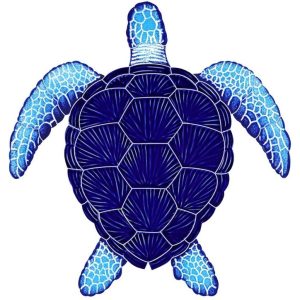 15" X 16" LOGGERHEAD TURTLE BLUE (NPT - TLOBLUM)