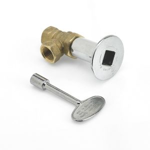 90 DEGREE 1/2" KEY VALVE WITH CHROME COVER PLATE & KEY (AFG - AFG-KEYVALVE-90)