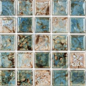 1" X 1" BAROQUE STONE GLOSSY TILE TURQUOISE SOLD BY THE SQFT (NPT - CVKBQS113)