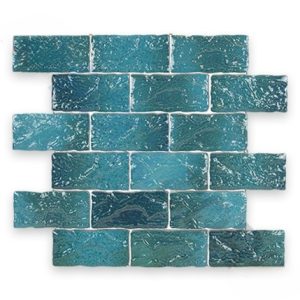 2" X 4" EARTHTONE BRICK GLOSSY TILE SEA BLUE SOLD BY THE SQFT  (NPT - MASEB2)