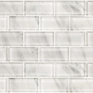 2" X 4" SUBWAY GLASS TILE BLENDS STRATUS WHITE SOLD BY THE SQF (NPT - GS84896W1)