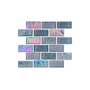 1" X 2" EQUINOX TEXTURED GLASS TILE BLACK STEEL (NPT - EQX-OBSIDIAN1X2) **Sq ft