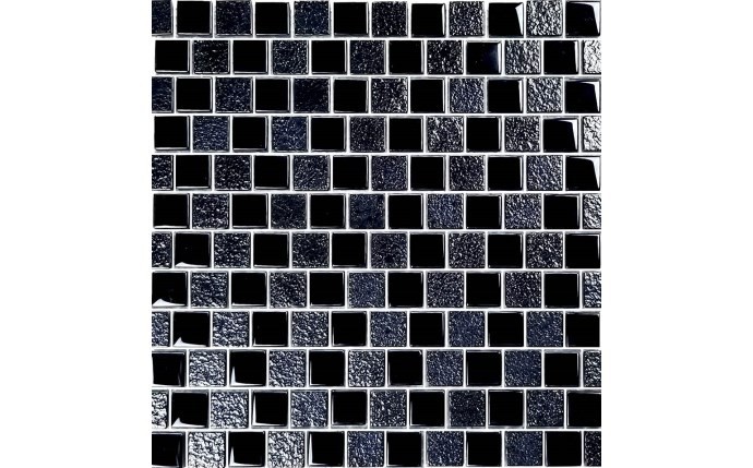1" X 1" SIGNATURE GLASS TILE BLENDS BLACK SOLD BY THE SQFT (NPT - SS82323K1)