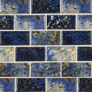 1" X 2" BAROQUE STONE GLOSSY TILE BLUE SOLD BY THE SQFT (NPT - CVKBQS121)
