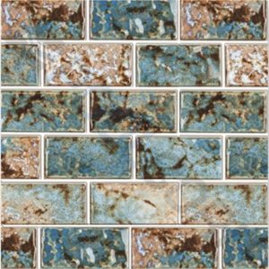 1" X 2" BAROQUE STONE GLOSSY TILE TURQUOISE SOLD BY THE SQFT (NPT - CVKBQS123)