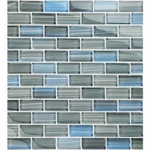 1" X 2" WATERCOLORS GLASS TILE BLENDS STEEL BLUE GRAY SQFT (NPT - GW82348B9)