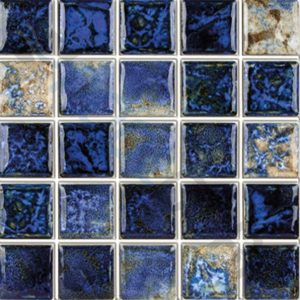 1" X 1" BAROQUE STONE GLOSSY TILE BLUE SOLD BY THE SQFT (NPT - CVKBQS111)