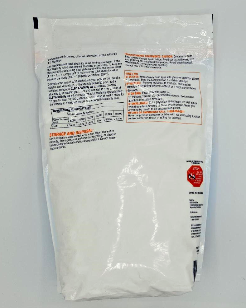GLBĀ® ALKALINITY UP - ALKALINITY INCREASER - 10# (GLB - 71245A) - Image 2