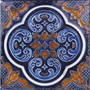 6" X 6" CASABLANCA TILE COBALT RUST DECO (NPT - CAS200) **Sold by Sq Ft