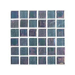 1" X 1" EQUINOX TEXTURED GLASS TILE BLACK STEEL (NPT - EQX-OBSIDIAN) **Sold by t