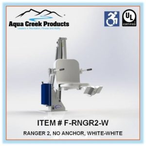 WHITE RANGER 2 POOL LIFT 350 LB NO ANCHOR (AQUA CREEK - F-RNGR2-W)