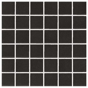 1" X 1" UNGLAZED RAVEN BLACK POOL TILE (NPT - 0A3411GMS1P) **Sold by the Sq Ft